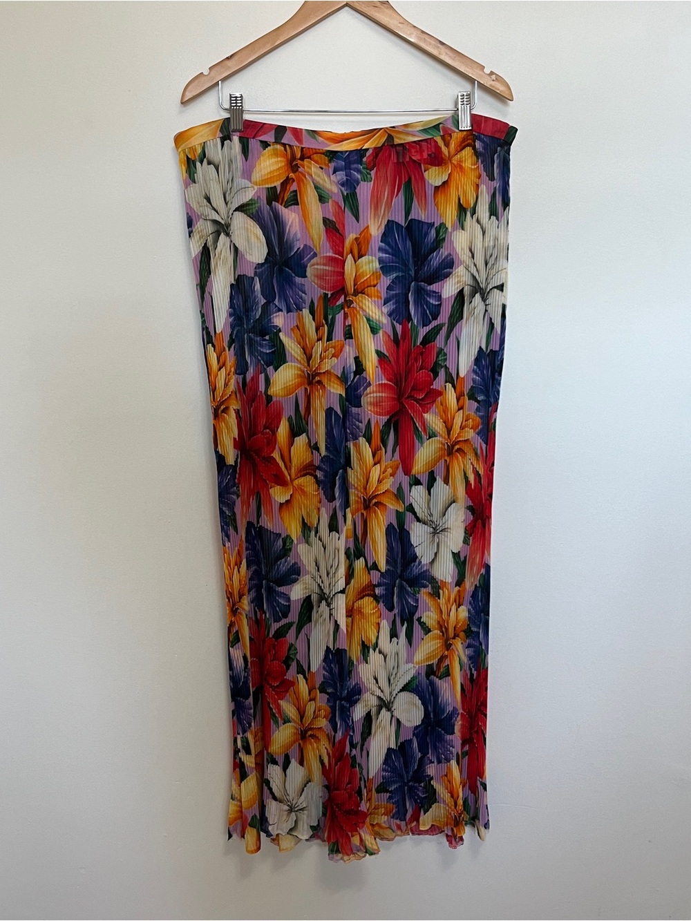 ETRO Floral-print plissé-chiffon straight-leg pants Size 48 - Picture 4 of 10